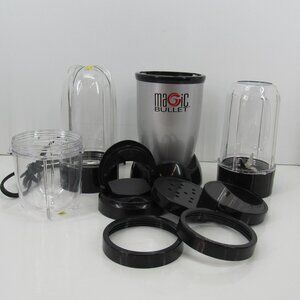 Magic Bullet Model MB1001 Base w/2 Cups & Blades Sm Cup 3 Lids & 2 Rings